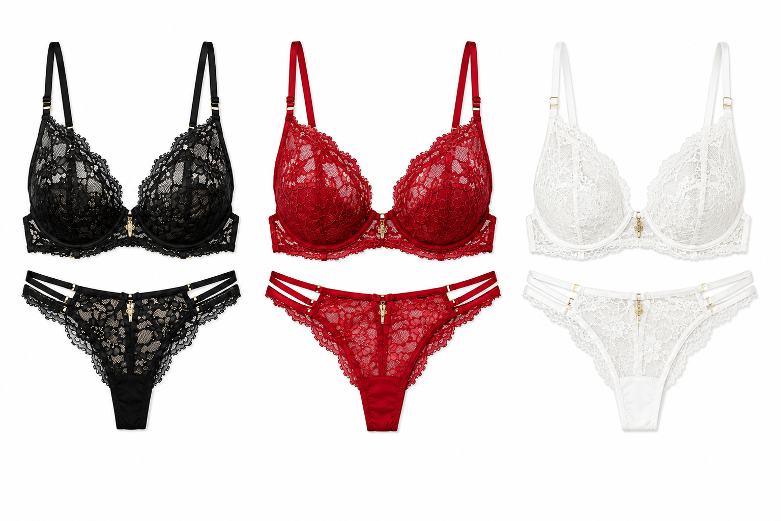 Lingerie de Renda — 3 cores disponíveis
